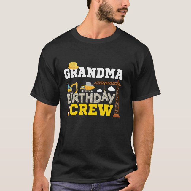 Camiseta Fiesta de Excavadora de Construcción de la Tripula (Anverso)