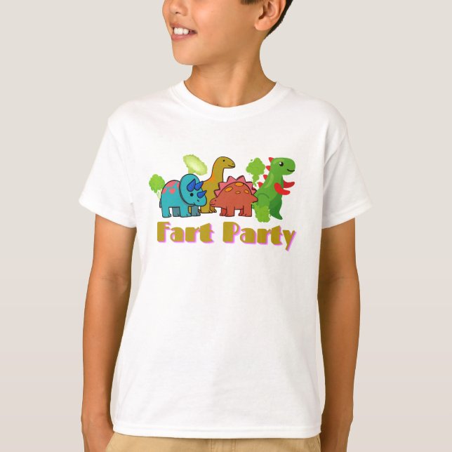 Camiseta Fiesta de Fart de Dinosaur (Anverso)
