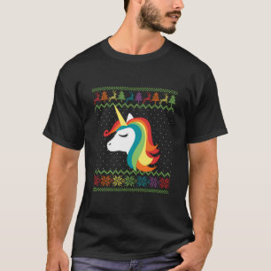 Camiseta Fiesta de feriados LGBT de Rainbow Unicorn para Na