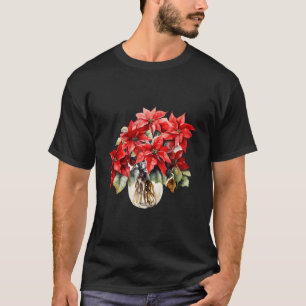 Camiseta Fiesta de flores de invierno de los Navidades rojo