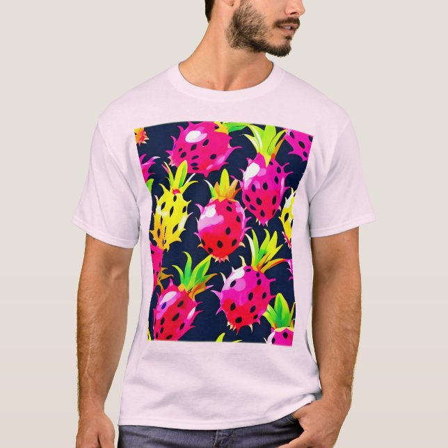 Camiseta Fiesta de frutas del dragón tropical (Anverso)