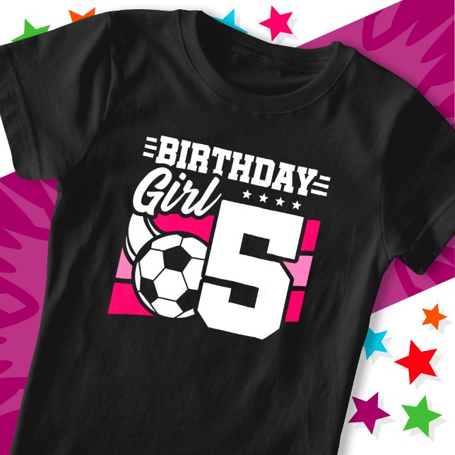 Camiseta fiesta de fútbol de 5 años Chica de cumpleaños 5 (Subido por el creador)