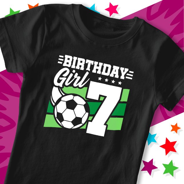 Camiseta fiesta de fútbol de 7 años Chica de cumpleaños (Subido por el creador)