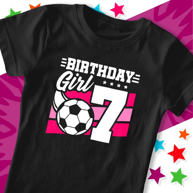 Camiseta fiesta de fútbol de 7 años Chica de cumpleaños (Subido por el creador)