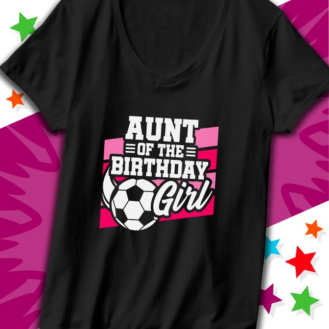 Camiseta Fiesta de fútbol infantil con Chica de cumpleaños (Subido por el creador)