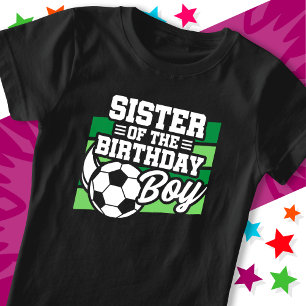 Camiseta Fiesta de fútbol infantil hermana de niño cumpleañ