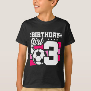 Camiseta Fiesta de Fútbol para Niña de 3 Años Cumpleaños