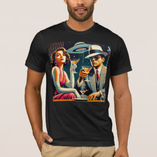 Camiseta Fiesta de Gangsters de Las Vegas con Martini de la