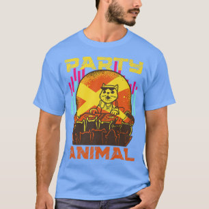 Camiseta Fiesta de gato de música house Rave Animal gatito 