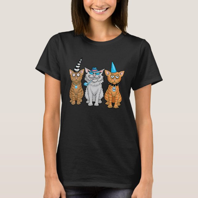 Camiseta Fiesta de Gatos (Anverso)