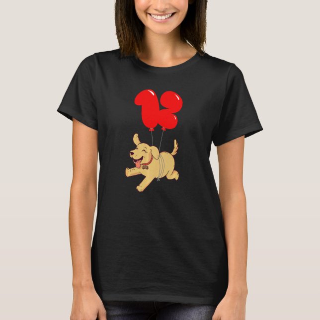 Camiseta Fiesta de globos de 12 cumpleaños feliz Labrador (Anverso)