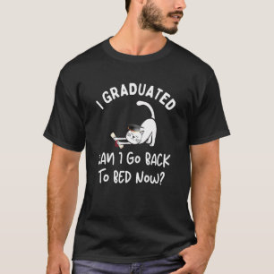 Camiseta fiesta de graduación de gato Me gradué ¿Puedo volv