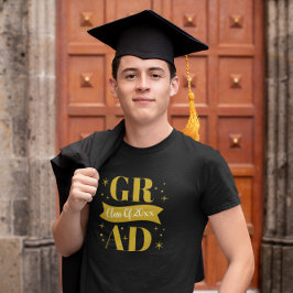 Camiseta Fiesta de Graduación Dorada y Blanca