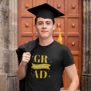 Camiseta Fiesta de Graduación Dorada y Blanca