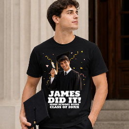 Camiseta Fiesta de Graduación Personalizada Divertida Foto 