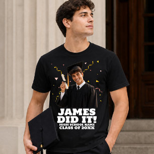 Camiseta Fiesta de Graduación Personalizada Divertida Foto