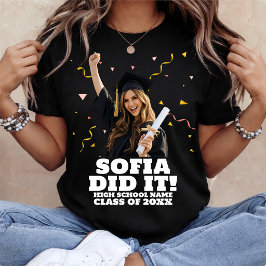Camiseta Fiesta de Graduación Personalizada Divertida Foto 