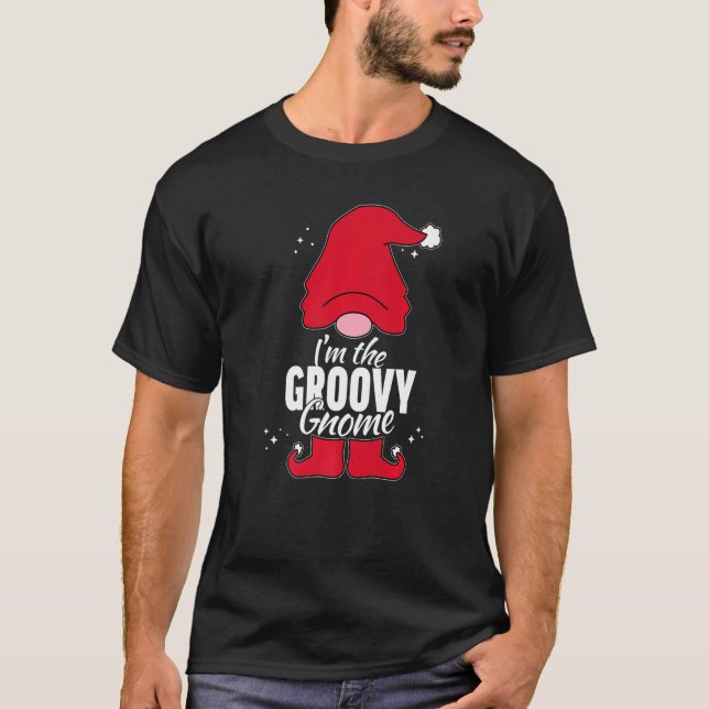 Camiseta Fiesta de Groovy Gnome Matching Family Group Navid (Anverso)