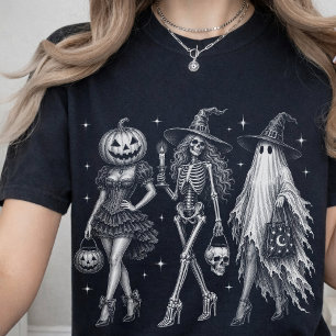 Camiseta Fiesta de Halloween Chicas espeluznantes vintage