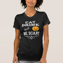 Camiseta Fiesta de Halloween come bebida y da miedo a la ca