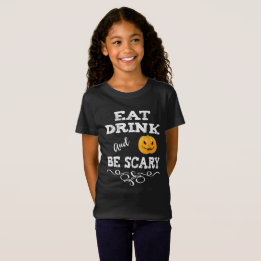 Camiseta Fiesta de Halloween come bebida y da miedo a la ca