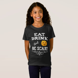 Camiseta Fiesta de Halloween come bebida y da miedo a la ca
