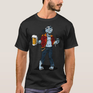Camiseta Fiesta de Halloween de cerveza de pirata zombie