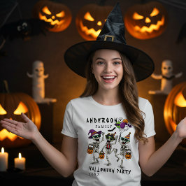 Camiseta Fiesta de Halloween de nombre familiar personaliza