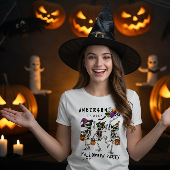 Camiseta Fiesta de Halloween de nombre familiar personaliza (Subido por el creador)