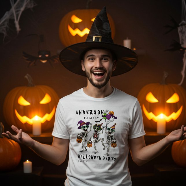 Camiseta Fiesta de Halloween de nombre familiar personaliza (Subido por el creador)