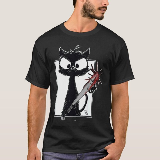 Camiseta Fiesta de Halloween de Terror Cuchillo de Salpicad (Anverso)