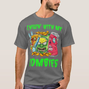 Camiseta Fiesta de Halloween de Zombie Pizza Foodie