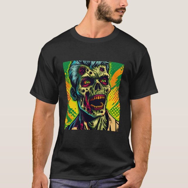 Camiseta Fiesta de Halloween de Zombies Espeluznantes (Anverso)