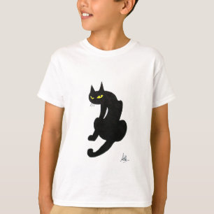 CAMISETA FIESTA DE HALLOWEEN DEL GATO NEGRO