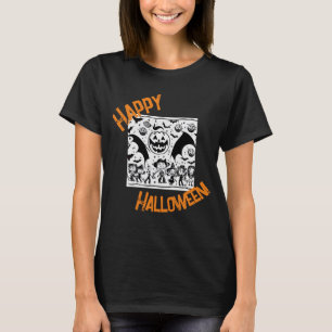 Camiseta Fiesta de Halloween en blanco y negro