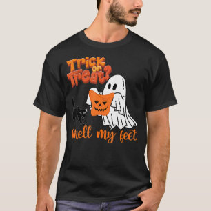 Camiseta Fiesta de Halloween huele a mi truco de pies o tra