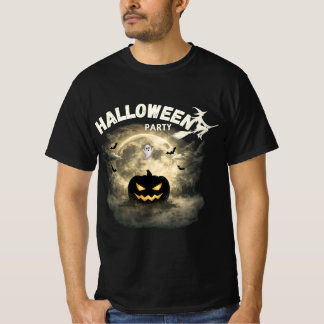 Camiseta Fiesta de Halloween Luna Calabaza Fantasma Vintage