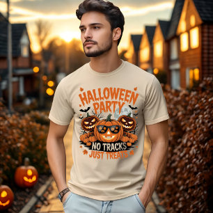 Camiseta Fiesta de Halloween Sin Pistas Sólo Trata A La Cal