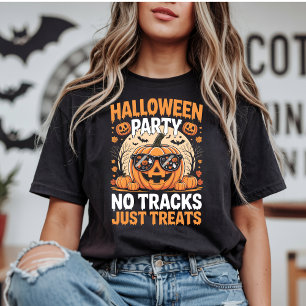 Camiseta Fiesta de Halloween Sin Pistas Sólo Trata A La Cal