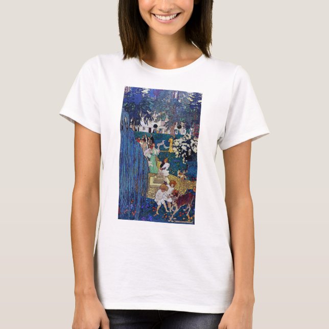 Camiseta Fiesta de jardín con perro y gato, Jessie Willcox  (Anverso)