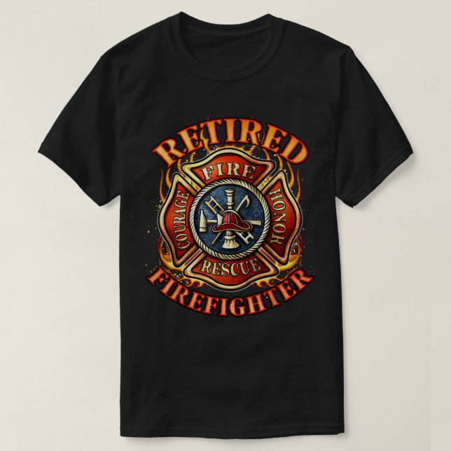 Camiseta Fiesta de Jubilación de Bomberos Retirados (Diseño del anverso)