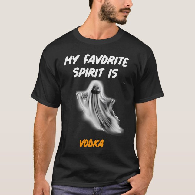 Camiseta Fiesta de la bebida de Halloween MI ESPÍRITU FAVOR (Anverso)