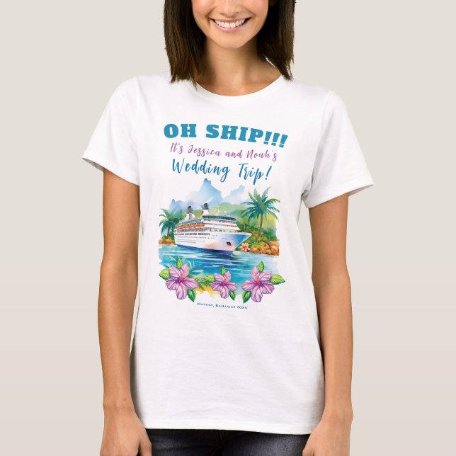 Camiseta Fiesta de la boda del crucero de la isla divertida (Anverso)