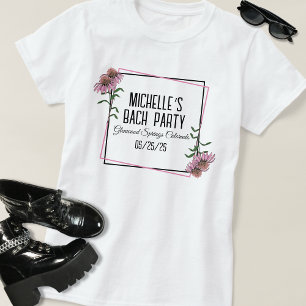 Camiseta Fiesta de la cubierta floral Minimalista rosa y ne