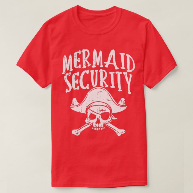 Camiseta Fiesta de la familia del pirata de seguridad de la (Diseño del anverso)