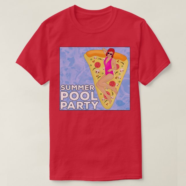 Camiseta Fiesta de la piscina de verano (Diseño del anverso)