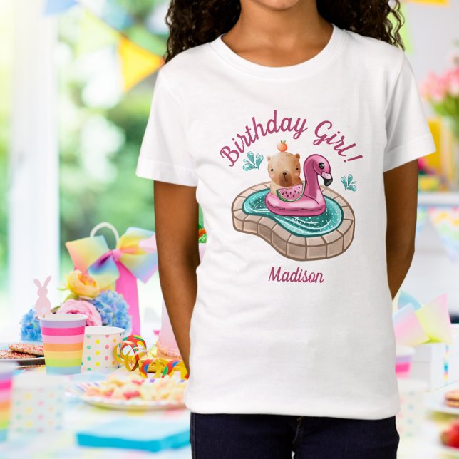 Camiseta Fiesta de la piscina de verano de Capybara Chica d (Subido por el creador)