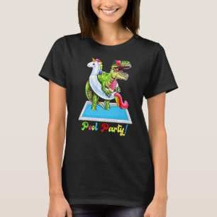 Camiseta Fiesta de la piscina Rex Dinosaur Unicornio Suma d