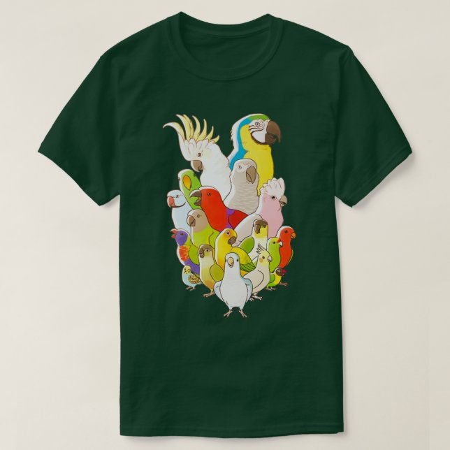Camiseta Fiesta de loros (Diseño del anverso)
