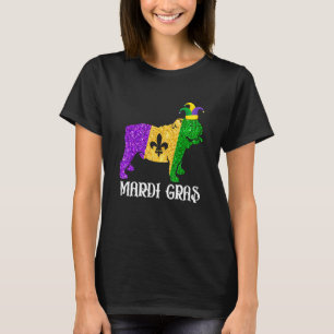 Camiseta Fiesta de Mardi Gras para amantes de perros Bulldo